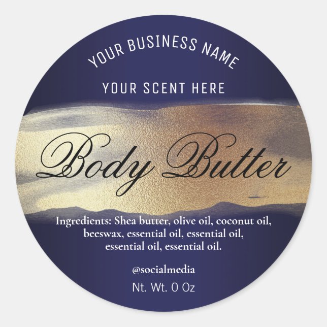 Navy Blue And Gold Labels (Front)