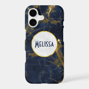 Navy Blue and Gold Marble Modern Stylish