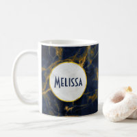 Navy Blue and Gold Marble Modern Stylish