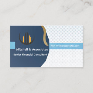 Navy Blue and Gold Professional Business Card