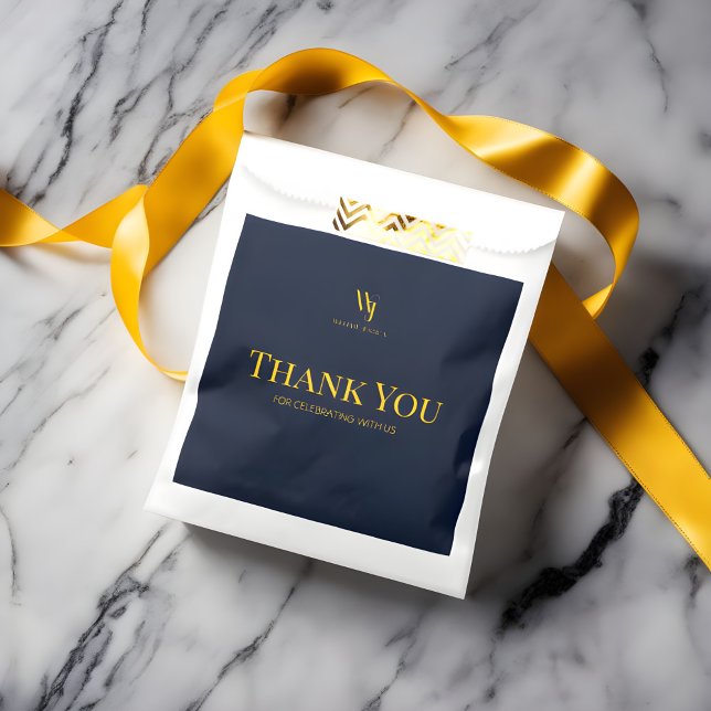 Navy Blue and Gold Thank You Favour Bag - Simple E (Creator Uploaded)
