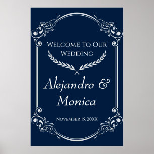 Navy Blue and Gray Modern Welcome Poster 1 of 3