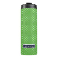 Navy Blue and Green Tiny Dots Monogram