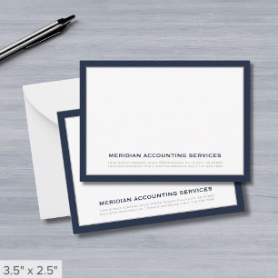 Navy Blue and Grey Business Note Card