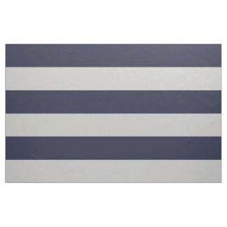 Navy Blue and Grey Wide Stripes Large Scale Fabric