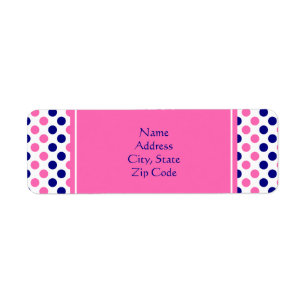 Navy Blue and Hot Pink Polka Dot Pattern
