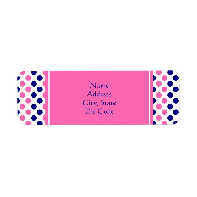 Navy Blue and Hot Pink Polka Dot Pattern (Front)