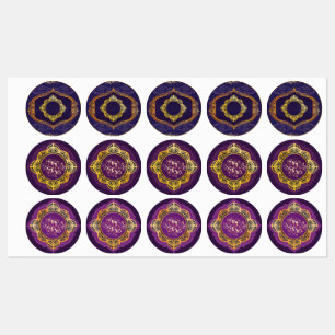 Navy Blue and or Violet with Gold Mandalas