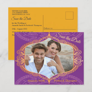 Navy Blue and or Violet with Gold Mandalas Announc Announcement Postcard