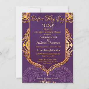 Navy Blue and or Violet with Gold Mandalas Invitation