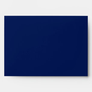 Navy Blue and Orange Peony Flower Wedding Address Envelope