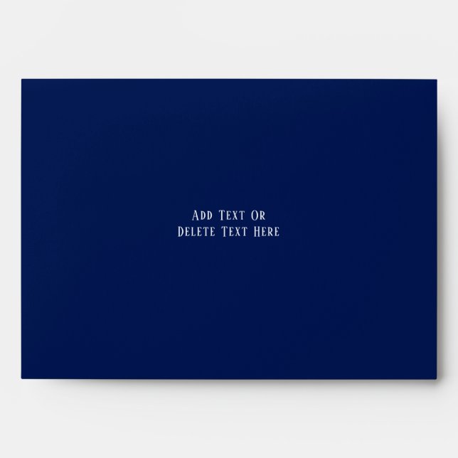 Navy Blue and Orange Peony Wedding Envelope (Front)