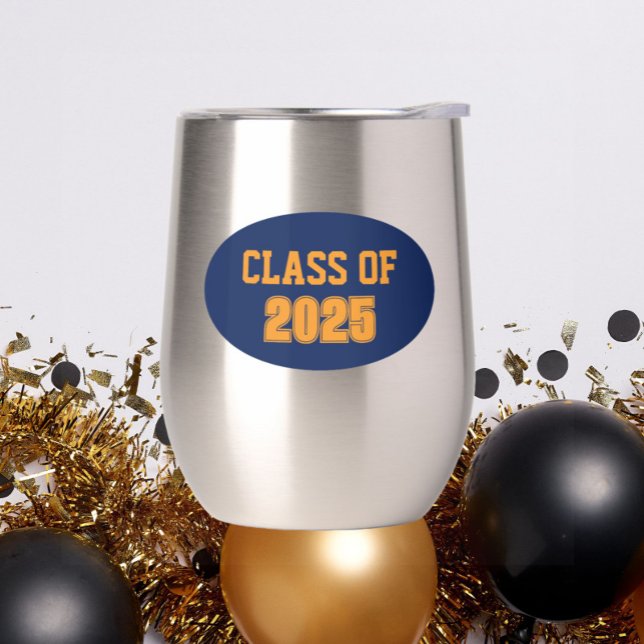 Navy Blue and Orange School Colours Class Year (In Situ (Graduatioin Party))