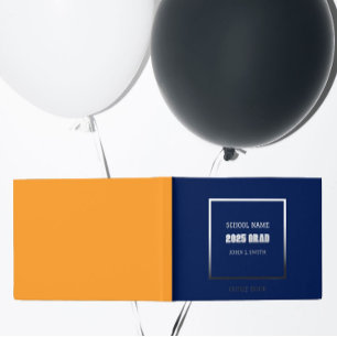 Navy Blue and Orange School Colours Graduation Guest Book