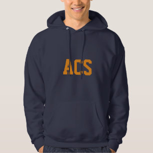 Navy Blue and Orange School Colours with Letters Hoodie