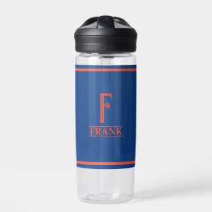 Navy Blue and Orange Water Bottle