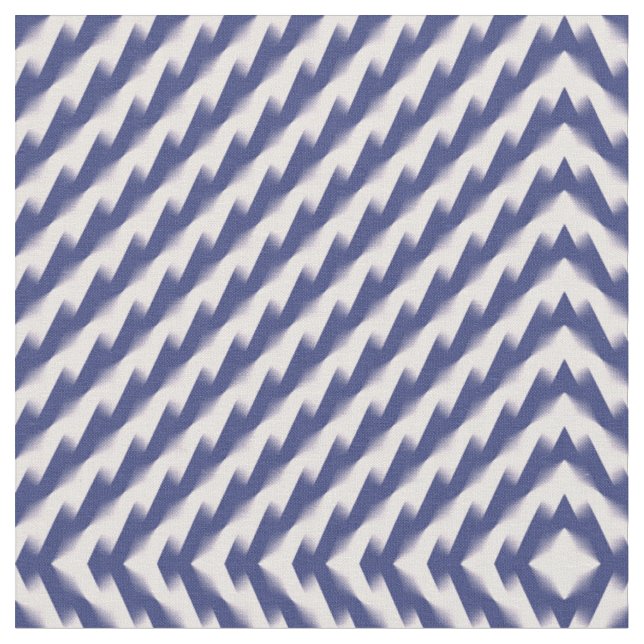 Navy Blue and Pink Diagonal Colour Block Ombre Zig Fabric (Close Up)