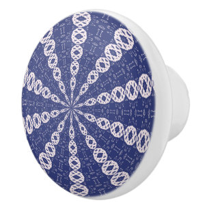 Navy Blue and Pink Mitochondria Kaleidoscope Ceramic Knob