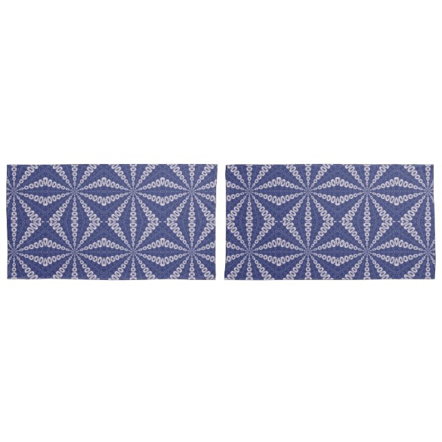 Navy Blue and Pink Origami Fortune Teller Pattern Pillowcase (Front-Set)