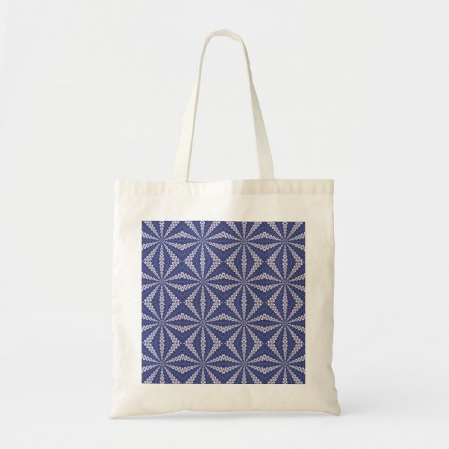 Navy Blue and Pink Origami Fortune Teller Pattern Tote Bag (Front)