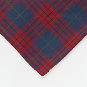 Navy Blue and Red Plaid Robinson Tartan Fleece Blanket