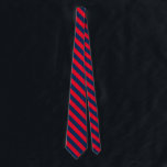 Navy blue and red striped groomsmen wedding tie<br><div class="desc">Navy blue and red striped groomsmen wedding neck tie. Modern bold stripe pattern design for groom or groomsmen. Also great for office,  business party,  gala event and more. Choose custom colours to match your clothing outfit. Personalised gift idea for men. Printed on two sides.</div>