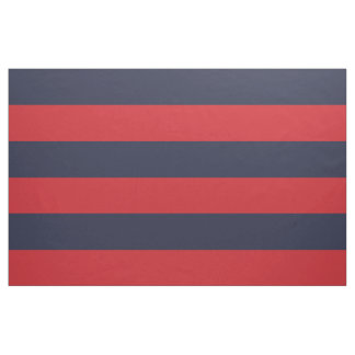 Navy Blue and Red Wide Stripes Large Scale Fabric