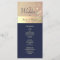Navy Blue and Rose Gold Wedding Program