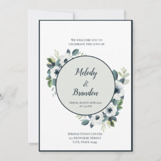 Navy Blue and Sage Invitation