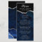 Navy Blue and Silver Agate Wedding Menu