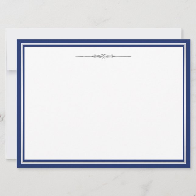 Navy Blue and Silver Invitation (Front)