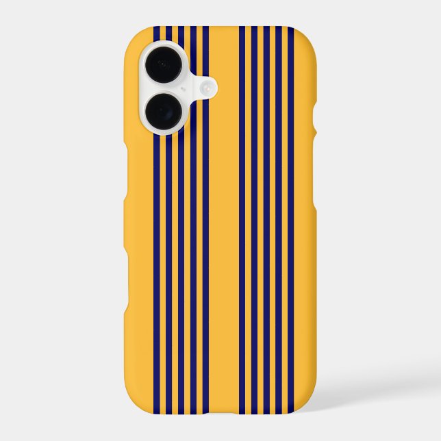 Navy blue and sunny yellow five stripes pattern (Back)