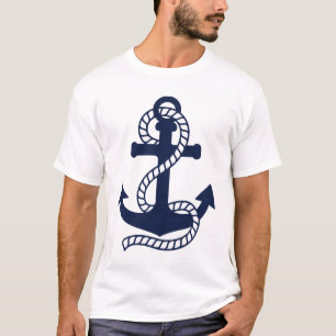 Navy blue and White Anchor T-Shirt