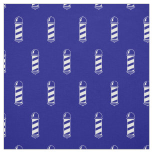Navy Blue and White Barbershop Pole Pattern Fabric