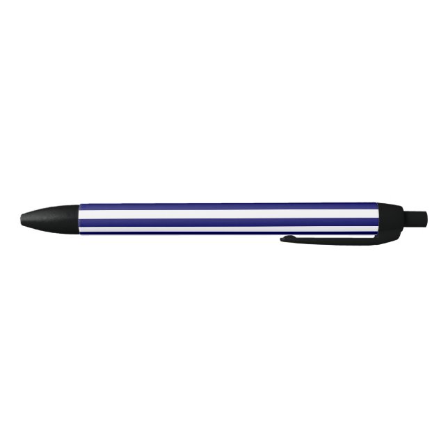 Navy blue and white candy stripes black ink pen (Bottom)