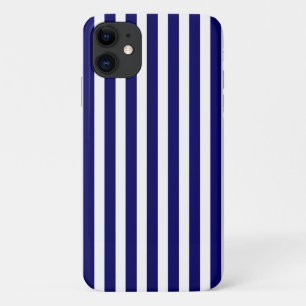 Navy blue and white candy stripes Case-Mate iPhone case