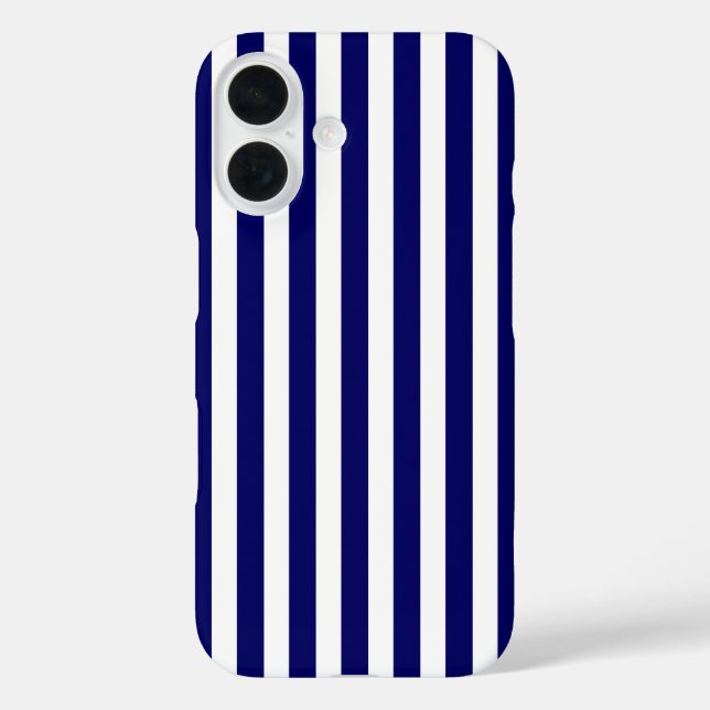 Navy blue and white candy stripes Case-Mate iPhone case (Back)