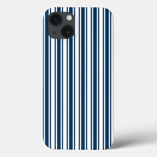 Navy blue and white candy stripes Case-Mate iPhone Case (Back)