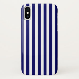 Navy blue and white candy stripes Case-Mate iPhone case