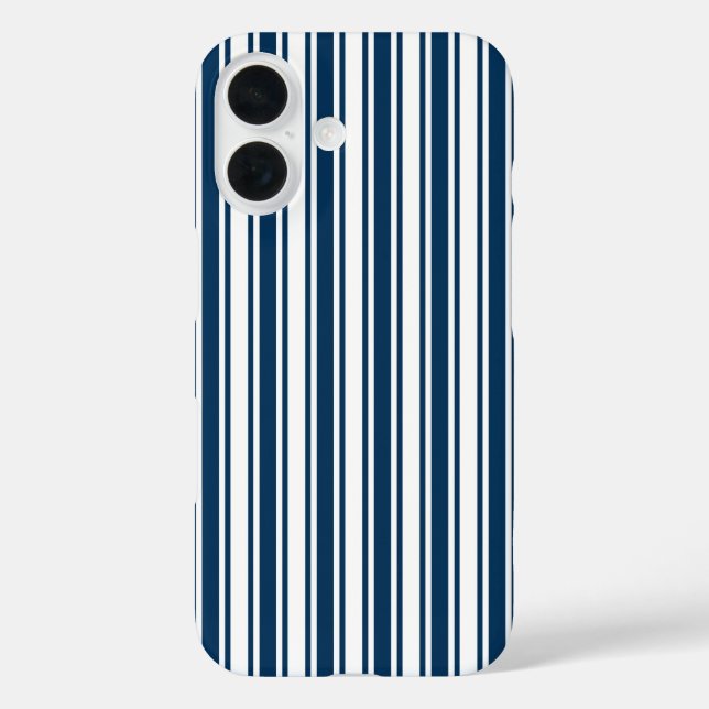 Navy blue and white candy stripes Case-Mate iPhone case (Back)