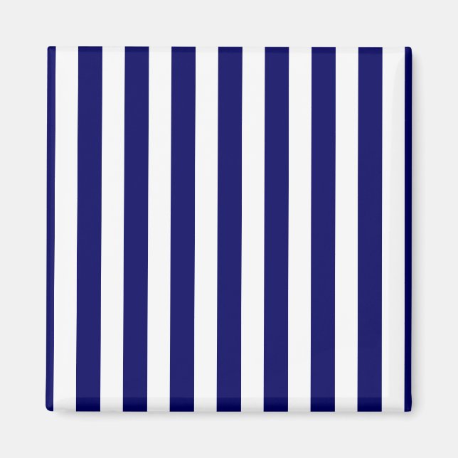 Navy blue and white candy stripes magnet (Front)
