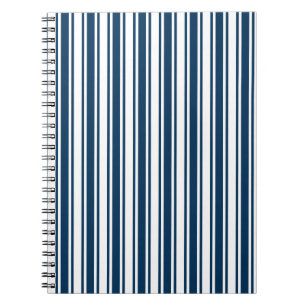 Navy blue and white candy stripes notebook