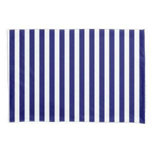 Navy blue and white candy stripes pillowcase