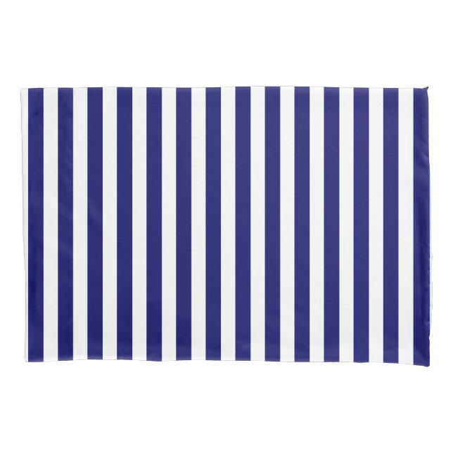 Navy blue and white candy stripes pillowcase (Front)