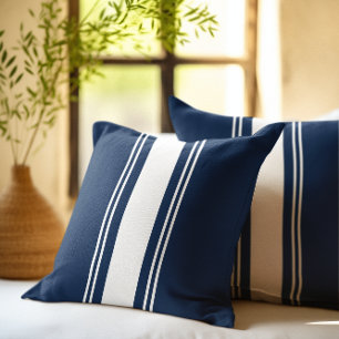 Navy Blue and White Cushion