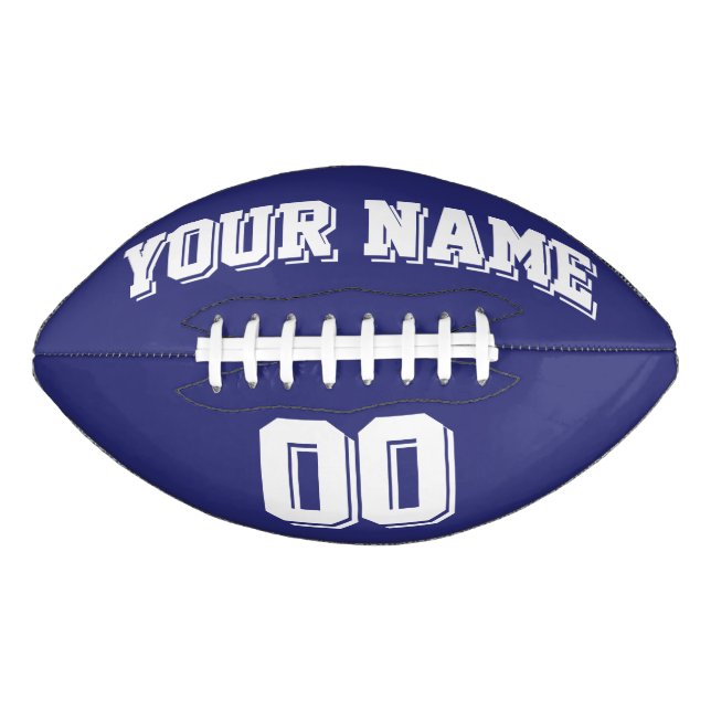 NAVY BLUE AND WHITE Custom Football (Front)