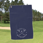 Navy Blue And White Golf Clubs Personalised Name Golf Towel<br><div class="desc">Personalise the name to create a classic and stylish golf gift. Ideal for individuals,  golf clubs and as a company gift.
Designed by Thisisnotme©</div>