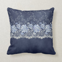 Navy Blue and White Lace