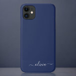 Navy Blue and White Modern Monogram Case-Mate iPhone Case<br><div class="desc">Introducing our Navy Blue and White Modern Monogram Collection: Elevate your home decor with our sophisticated collection featuring a contemporary navy blue and white colour scheme. Each piece is meticulously crafted to exude elegance and style, perfect for adding a touch of modern flair to any room. Whether you're looking for...</div>