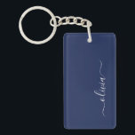 Navy Blue and White Modern Monogram Key Ring<br><div class="desc">Introducing our Navy Blue and White Modern Monogram Collection: Elevate your home decor with our sophisticated collection featuring a contemporary navy blue and white colour scheme. Each piece is meticulously crafted to exude elegance and style, perfect for adding a touch of modern flair to any room. Whether you're looking for...</div>